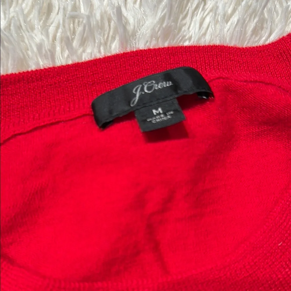 J. Crew Red Crewneck Sweater Classic Knit - Picture 2 of 2